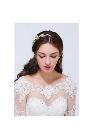 Women's Gold / Alloy Headpiece-Wedding / Special Occasion / Casual Headbands 1 Piece Clear / Ivory Round