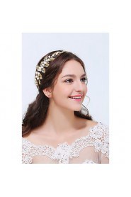 Women's Gold / Alloy Headpiece-Wedding / Special Occasion / Casual Headbands 1 Piece Clear / Ivory Round