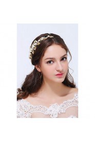 Women's Gold / Alloy Headpiece-Wedding / Special Occasion / Casual Headbands 1 Piece Clear / Ivory Round