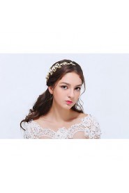 Women's Gold / Alloy Headpiece-Wedding / Special Occasion / Casual Headbands 1 Piece Clear / Ivory Round