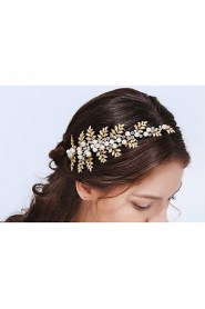 Women's Gold / Alloy Headpiece-Wedding / Special Occasion / Casual Headbands 1 Piece Clear / Ivory Round