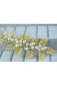 Women's Gold / Alloy Headpiece-Wedding / Special Occasion / Casual Headbands 1 Piece Clear / Ivory Round