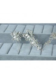 Women's Silver / Alloy Headpiece - Wedding / Special Occasion / Casual Headbands / Hair Clip / Hair Pin 3 Pieces