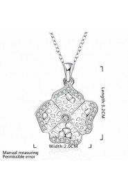 Cremation Jewelry 925 sterling silver Hollow Flower with Zircon Pendant Necklace for Women