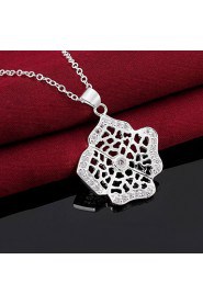 Cremation Jewelry 925 sterling silver Hollow Flower with Zircon Pendant Necklace for Women