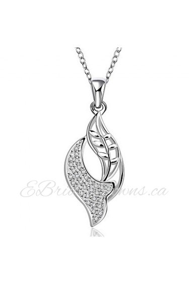 Cremation Jewelry 925 sterling silver Leaf Pave Zircon Pendant Necklace for Women