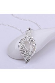 Cremation Jewelry 925 sterling silver Leaf Pave Zircon Pendant Necklace for Women