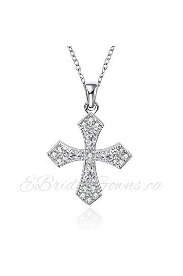 Cremation Jewelry 925 sterling silver Cross Pave Zircon Pendant Necklace for Women