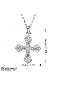 Cremation Jewelry 925 sterling silver Cross Pave Zircon Pendant Necklace for Women