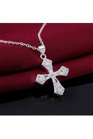 Cremation Jewelry 925 sterling silver Cross Pave Zircon Pendant Necklace for Women