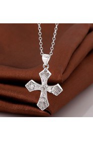 Cremation Jewelry 925 sterling silver Cross Pave Zircon Pendant Necklace for Women