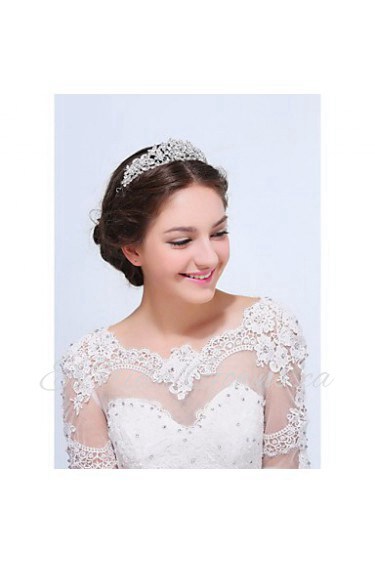 Women's Sterling Silver / Alloy Headpiece-Wedding / Special Occasion / Casual Tiaras 1 Piece Clear Round