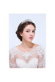 Women's Sterling Silver / Alloy Headpiece-Wedding / Special Occasion / Casual Tiaras 1 Piece Clear Round