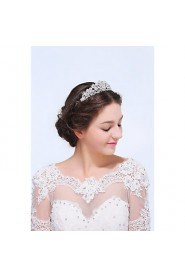 Women's Sterling Silver / Alloy Headpiece-Wedding / Special Occasion / Casual Tiaras 1 Piece Clear Round