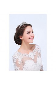 Women's Sterling Silver / Alloy Headpiece-Wedding / Special Occasion / Casual Tiaras 1 Piece Clear Round