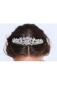 Women's Sterling Silver / Alloy Headpiece-Wedding / Special Occasion / Casual Tiaras 1 Piece Clear Round