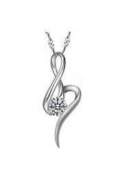 Time Limited White Crystal Real Silver Pendant Necklaces With Round Rhinestone Stone Women Plant Jewelry