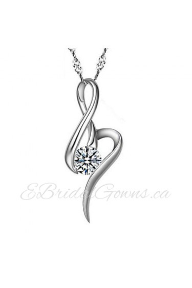 Time Limited White Crystal Real Silver Pendant Necklaces With Round Rhinestone Stone Women Plant Jewelry