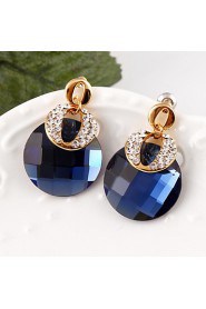 Korean Version Of The Trend Of High-grade Green Zircon Crystal Gemstone Earrings Fashion Dinner Accessories