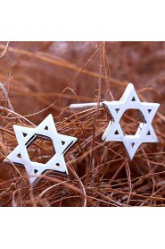 Super Cute Pentagram Star Earrings Real 925 Silver Statement Ear Studs Women Wedding Gift Sterling-silver-jewelry