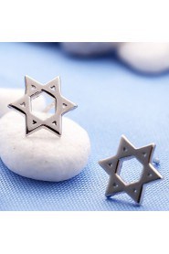 Super Cute Pentagram Star Earrings Real 925 Silver Statement Ear Studs Women Wedding Gift Sterling-silver-jewelry