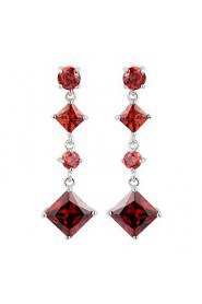 Brass With Cubic Zirconia Drop Earrings (More Colors)