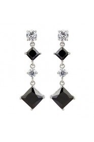 Brass With Cubic Zirconia Drop Earrings (More Colors)