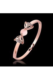 Fashion Animal Shape Rose Gold Plated Opal Crystal Bangle Bracelets (Rose Gold)(1Pc)