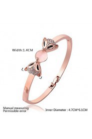 Fashion Animal Shape Rose Gold Plated Opal Crystal Bangle Bracelets (Rose Gold)(1Pc)