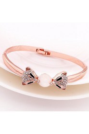 Fashion Animal Shape Rose Gold Plated Opal Crystal Bangle Bracelets (Rose Gold)(1Pc)