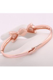 Fashion Animal Shape Rose Gold Plated Opal Crystal Bangle Bracelets (Rose Gold)(1Pc)