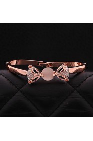 Fashion Animal Shape Rose Gold Plated Opal Crystal Bangle Bracelets (Rose Gold)(1Pc)