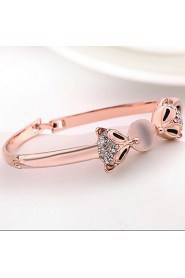 Fashion Animal Shape Rose Gold Plated Opal Crystal Bangle Bracelets (Rose Gold)(1Pc)