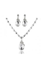 Simple and Elegant Ladies'/Women's Alloy Wedding/Party Jewelry Set With Rhinestone