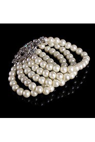 Women's Chain / Strand / Round Bangles Bracelet Imitation Pearl / Alloy Imitation Pearl / Rhinestone