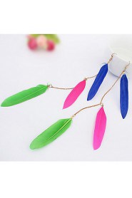 Decorative Feathers Pierced National Style Alloy Earrings