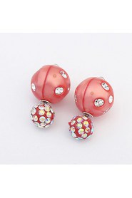 Fashion Candy Colored Rhinestones To Wear On Both Sides Earrings