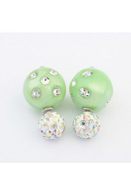 Fashion Candy Colored Rhinestones To Wear On Both Sides Earrings