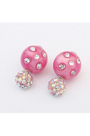 Fashion Candy Colored Rhinestones To Wear On Both Sides Earrings