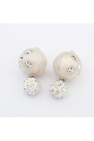 Fashion Candy Colored Rhinestones To Wear On Both Sides Earrings