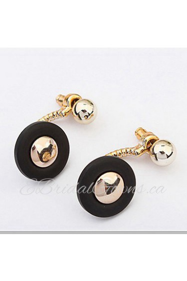 Button-type Alloy Round Fashion Dinner Earrings