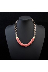 Bohemia Orange Color Round Bead Gold Chain Necklace Suits Fashion Necklace Sets For Women