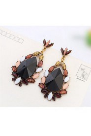 Women's Fashion Earrings Black Resin Earring Sweet Dangle Earring For Women Girls