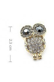 Diamond Alloy Owl Stud Earrings