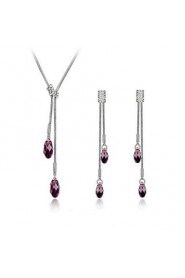 Jewelry Set Women's Party Jewelry Sets Alloy / Rhinestone Rhinestone Necklaces / Earrings Silver