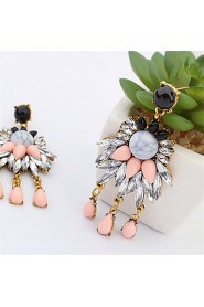 Hot Design Lady Bib Statement Rhinestone Clear Crystal Long Ear Earring