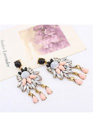 Hot Design Lady Bib Statement Rhinestone Clear Crystal Long Ear Earring