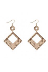 Nightclubs Style Hollow Square Metallic Shiny Earrings