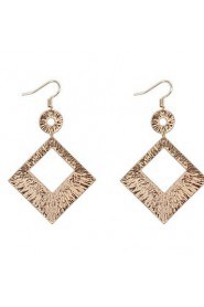 Nightclubs Style Hollow Square Metallic Shiny Earrings