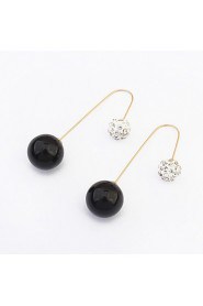 Simple And Elegant Refined Ultra-flash With Diamonds Earrings Pearl Ball Bridal Accessories